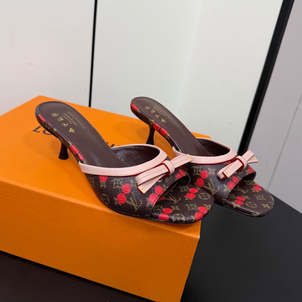 LV x TM Cherry Monogram Heeled Mules (EU SIZE 35-42)