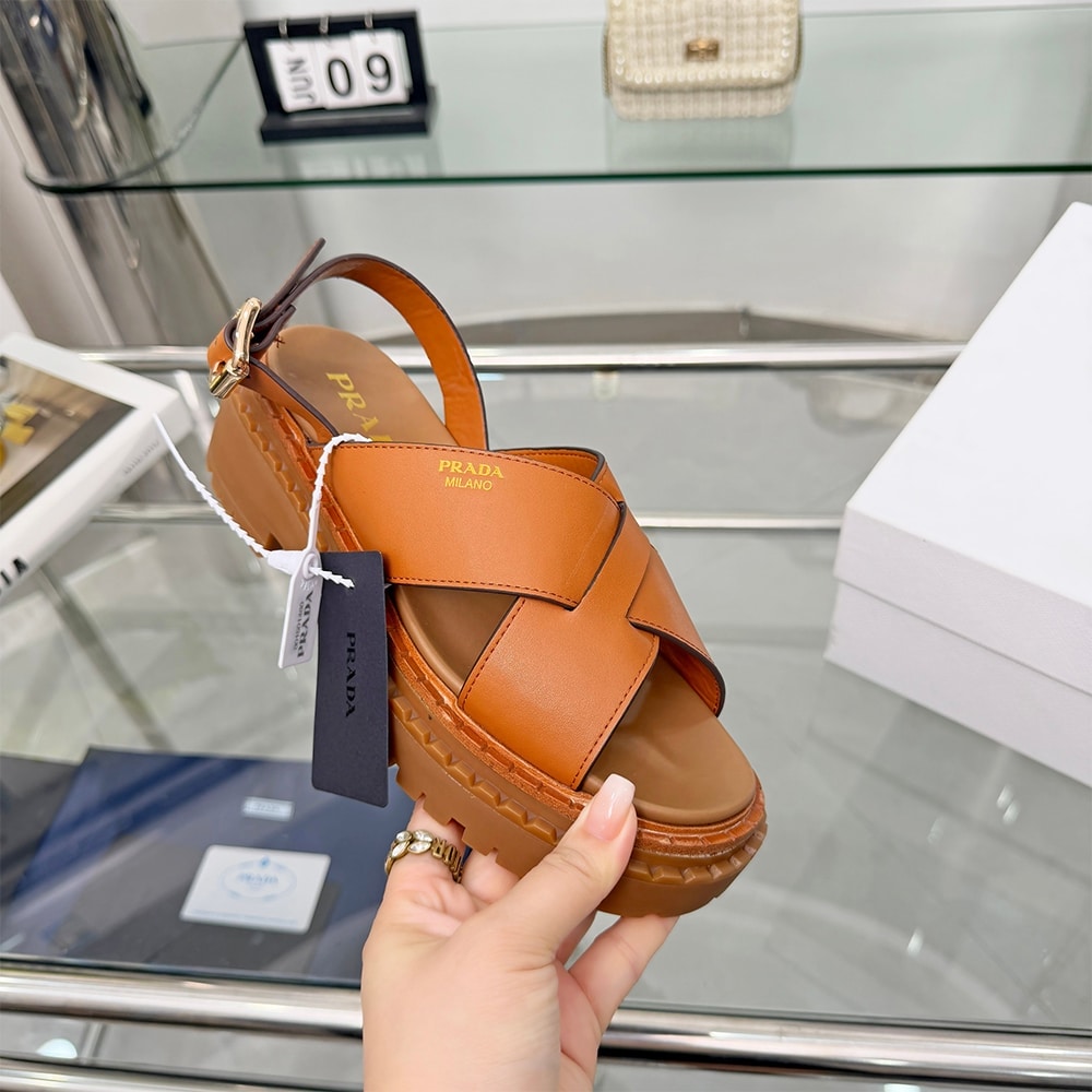 Pra*a Crisscross Leather Sandals (EU SIZE 35-42)