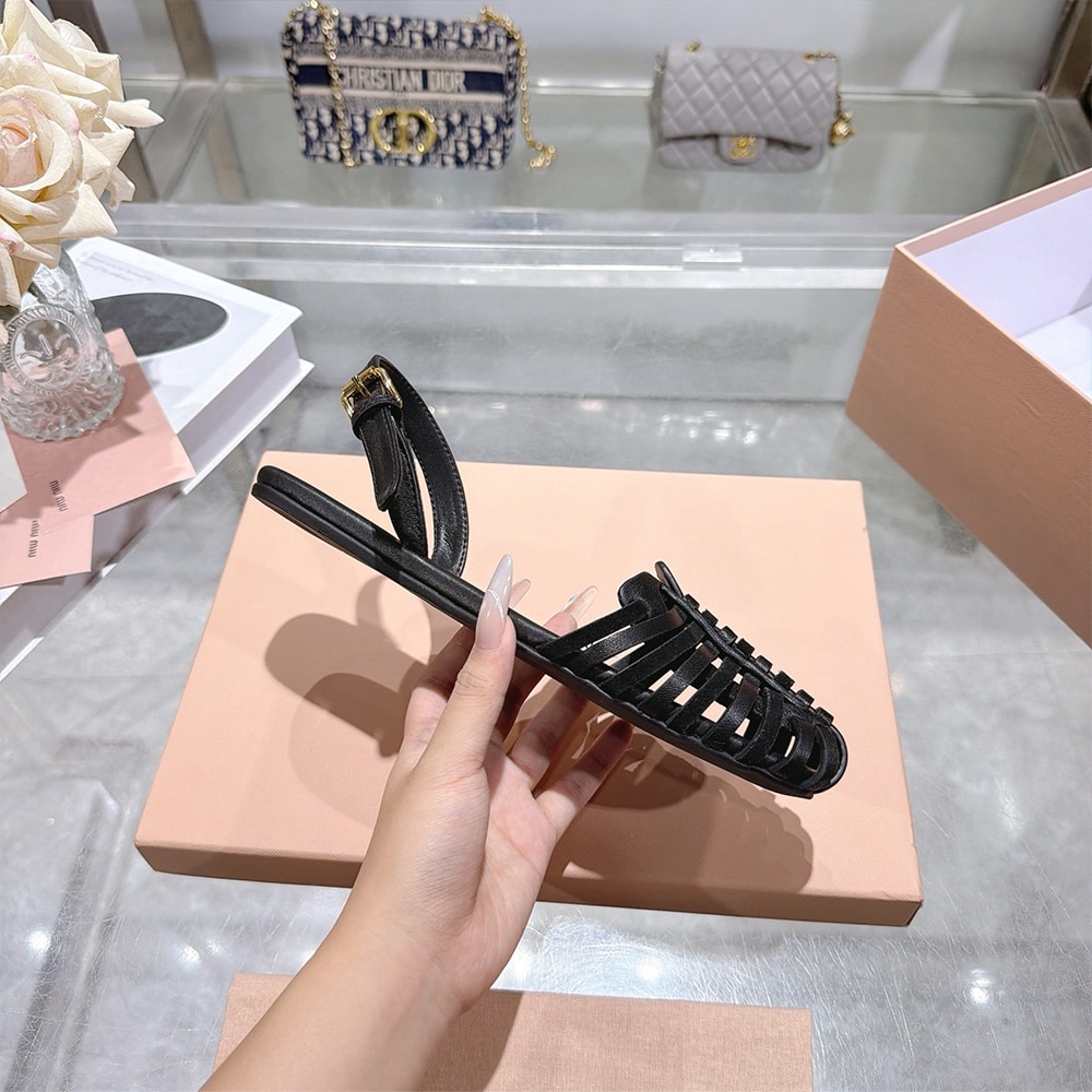 M1um1u Nappa and suede leather sandals (EU SIZE 35-40)