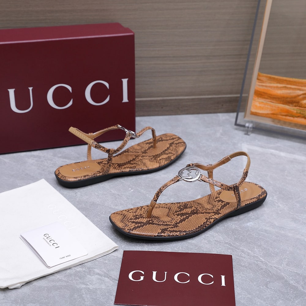 Gvc*1 Women’s python thong sandal with Interlocking G(EU SIZE 35-42)