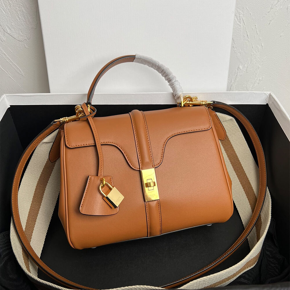 Ce1i*e SMALL 16 BAG IN SATINATED CALFSKIN(high-end grade)