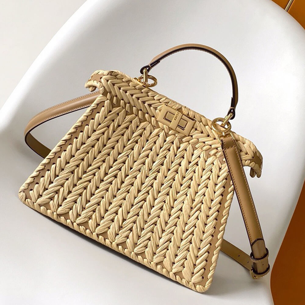 F**di Peekaboo ISeeU Small Raffia(TAX-FREE GRADE)