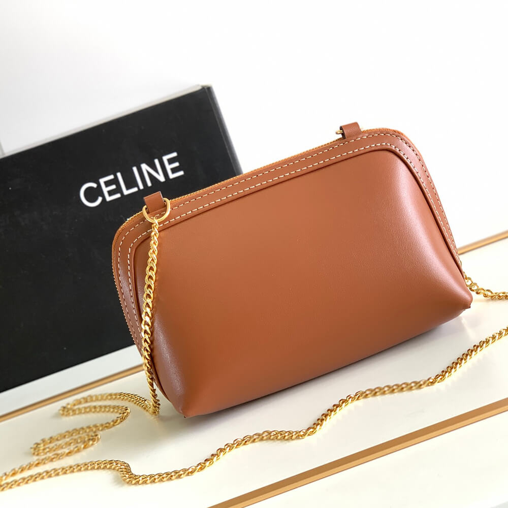 Ce1i*e Clutch on Chain Cuir triomphe IN smooth calfskin(High-end Grade)