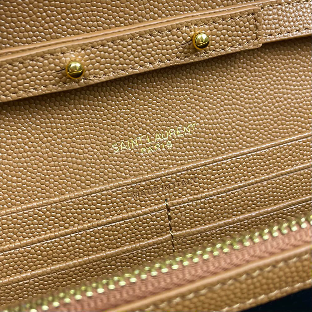 Y51 classic cassandre chain wallet in grain de poudre leather