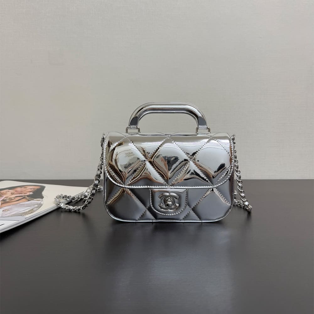 Ch**el Mini Flap Bag with Top Handle(high-end grade)