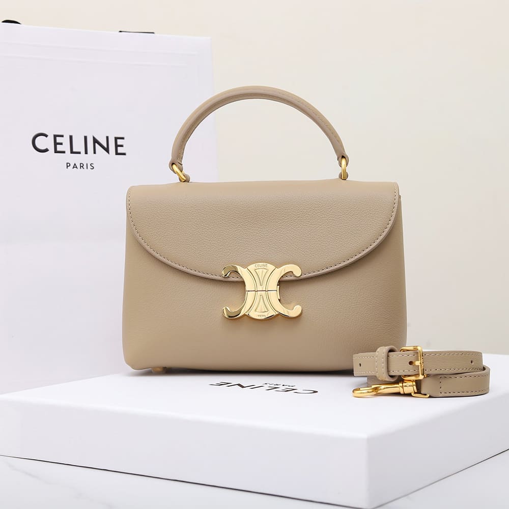 Ce1i*e TEEN NINO BAG IN S*pPLE GRAINED CALFSKIN(HIGH-END GRADE)