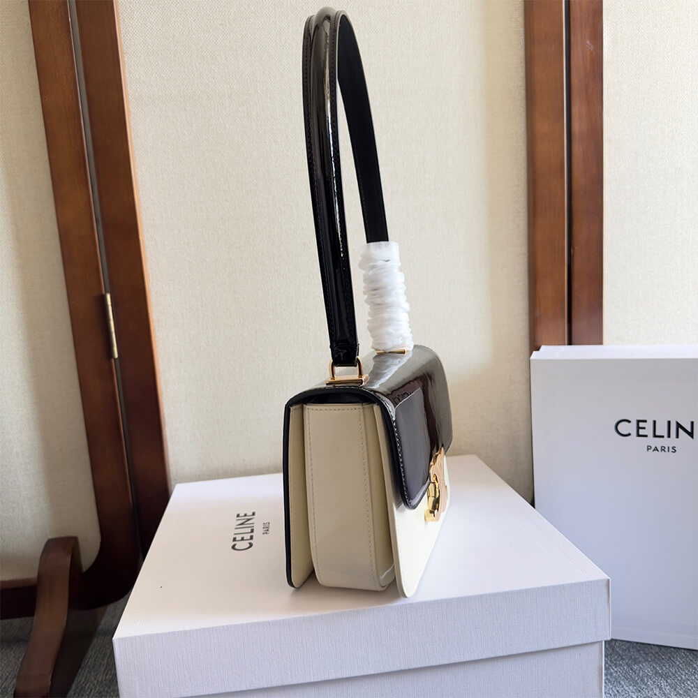 Ce1i*e TEEN GARANCE bag in BICOLOUR PATENT CALFSKIN(HIGH-END GRADE)