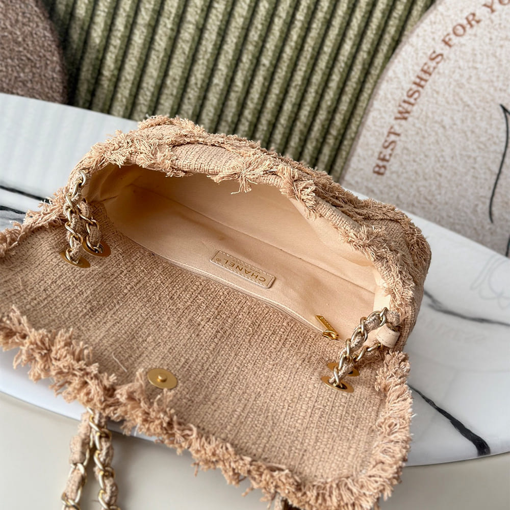 Ch**el Crochet Tweed Flap Bag(HIGH-END GRADE)