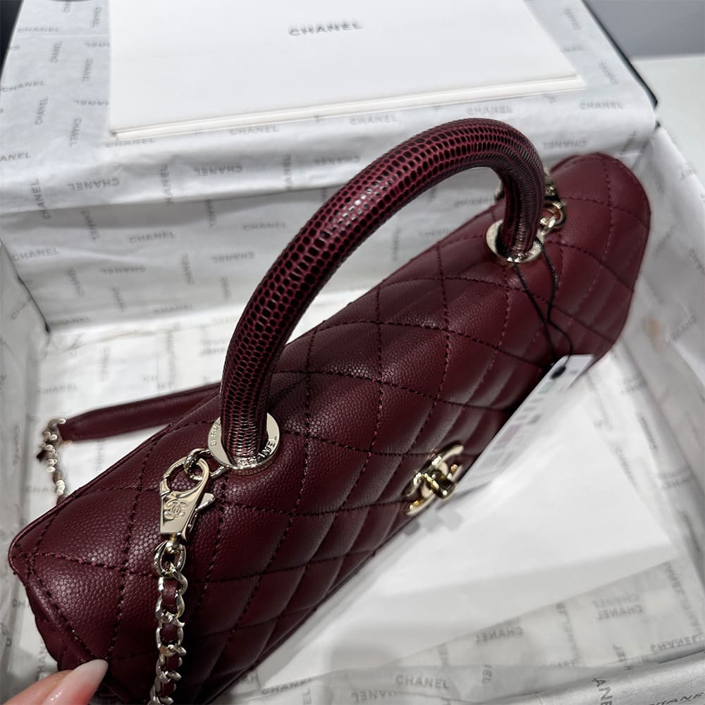 Ch**el Coco Handle Maxi Top Handle Flap Bag(HIGH-END GRADE)